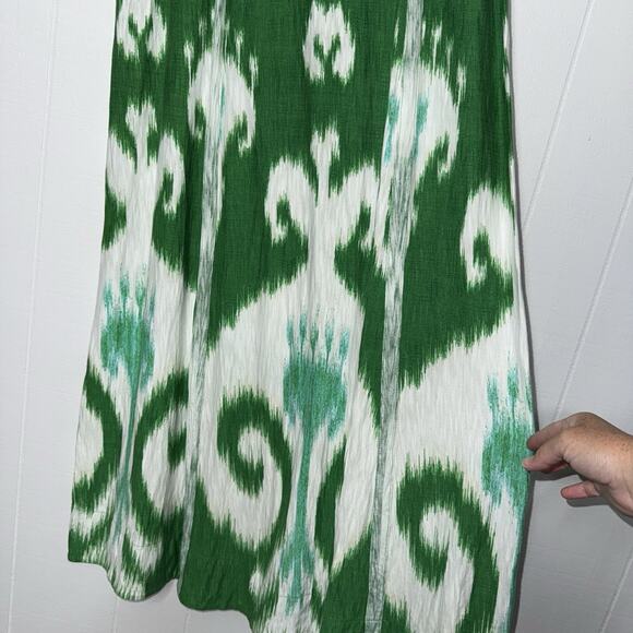 Chico’s Women’s Ikat Print Maxi Dress Green Sleeveless Size 0 4/6 - Picture 4 of 6